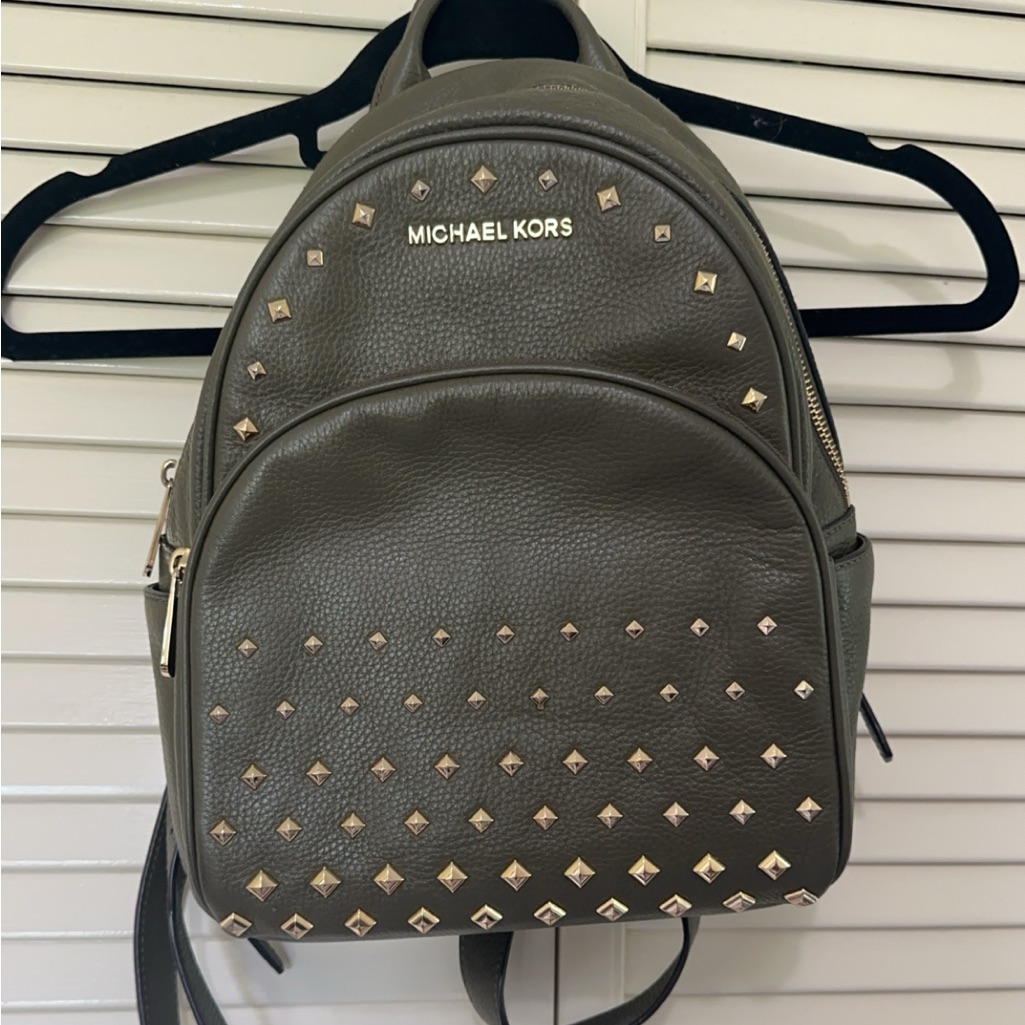 Michael Kors Hunter Green Studded Backpack Purse